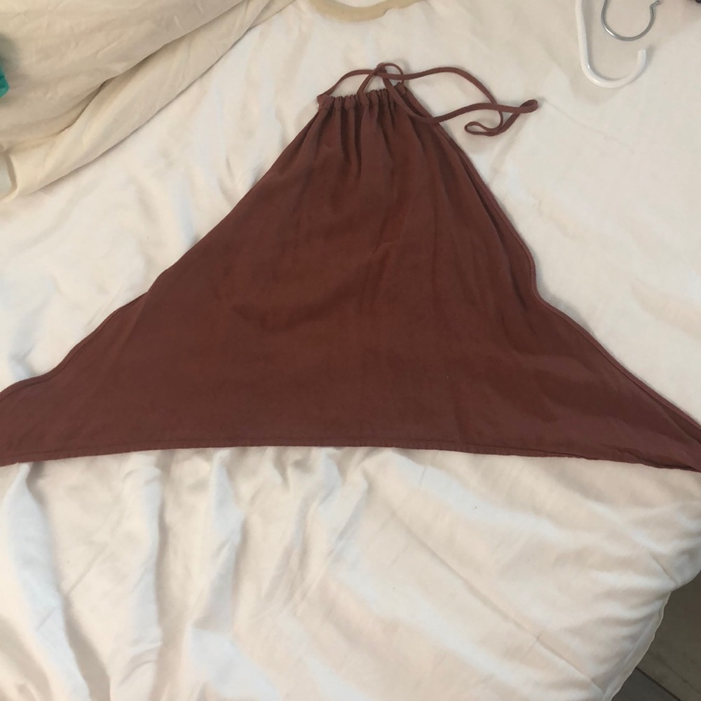 Burgundy halter top with tie back